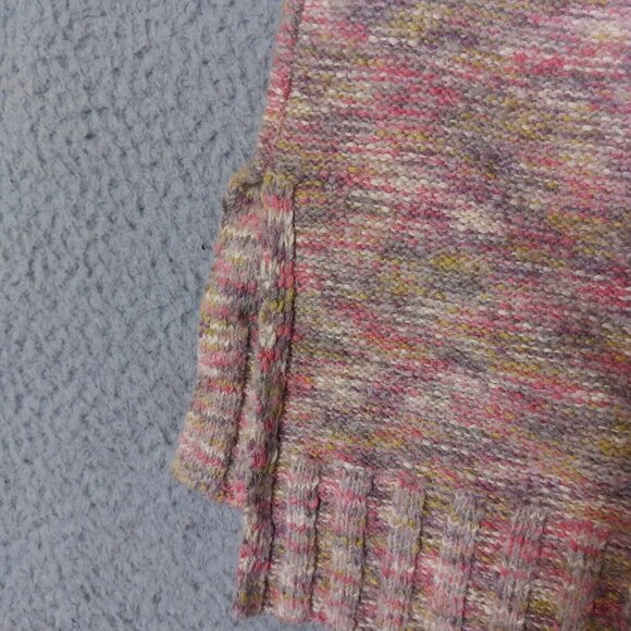 Pilcro Sweater Women's Medium Pink Speckle Knit Deep V-Neck Side Slits Oversized - Picture 12 of 12